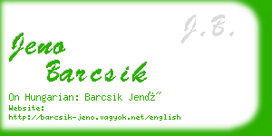 jeno barcsik business card